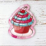 Деревянный пазл маленький, «Пирожное»