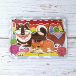 Деревянный пазл, 12 деталей «Кошка и собака»