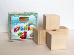 Кубики деревянные, 4 шт