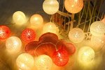 Гирлянлда шары ротанга, цвет розовый