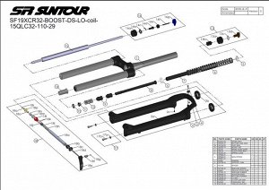 Вилка пружинно-масляная SR Suntour XCR32 BOOST 120 мм.  29. черная