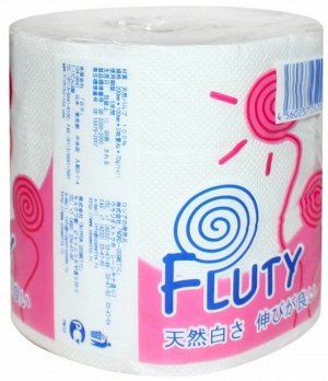 "Fluty" (red) Двухслойная туалетная бумага в индивидуальной упаковке 1 рулон