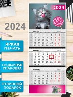Календарь квартальный Котик 2024 297*730мм Арт-063.257