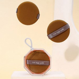 Спонжи для макияжа, 3 шт в коробочке, форма "круг", цвет коричневый
