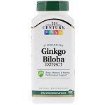 21st Century, Экстракт Ginkgo biloba, стандартизированный, 200 вегетарианских кап.
