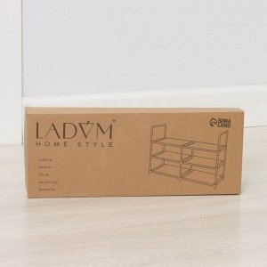 Полка для обуви LaDom, 3 яруса, 90x30x57 см, чёрная