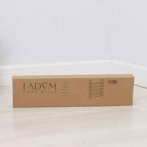 Полка для обуви LaDо́m, 5 ярусов, 60x30x102 см, цвет серый