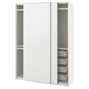 PAX / HASVIK, комбинированный шкаф для одежды, белый/white, 150x43x201 см