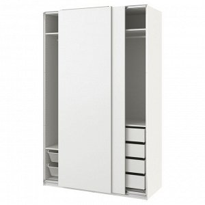 PAX / HASVIK, комбинированный шкаф для одежды, белый /white, 150x66x236 см