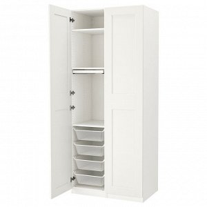 PAX / GRIMO, комбинированный шкаф для одежды, белый /white, 100x60x236 см