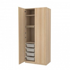 Шкаф для одежды PAX / FORSAND, комбинированный, эффект белого мореного дуба/white stained oak effect, 100x60x236 см
