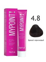 Tefia Краска для волос перманентная 4.8 брюнет коричневый Tefia MYPOINT 60 мл Тефия