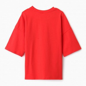 Футболка детская MINAKU:Basic line kids цвет красный, рост 104