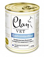 CLAN VET GASTROINTESTINAL Влажный лечебный корм дя собак для профилактики болезней ЖКТ, ж/б 340 гр 1/12