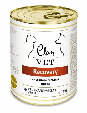 CLAN VET RECOVERY Влажный лечебный корм для кошек и собак при восстановлении, 340 гр 1/12