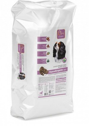 CLAN CLASSIC Hypoallergenic-23/11 Сухой корм для собак мелких пород, ягнёнок и индейка с бурым рисом, 10 кг