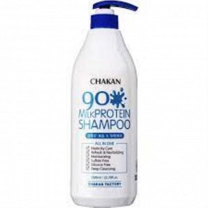 Chakan Шампунь для волос с молочными протеинами Shampoo Milk Protein 90%, 1000 мл