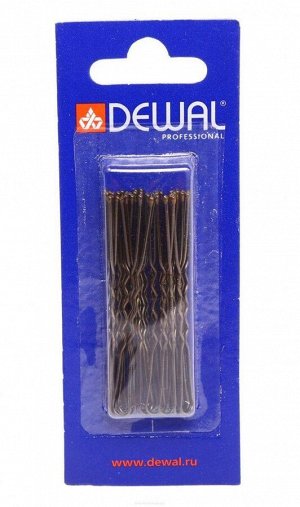 Dewal Шпильки для волос волна SLT60V-3/24, 60 мм, коричневый, 24 шт.