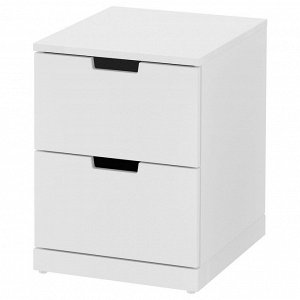 NORDLI, комод с 2 выдвижными ящиками, белый, 40x54 см