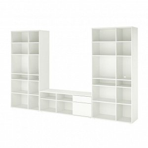 VIHALS, комбинация для телевизора и хранения вещей, белый, 337x37x200 см