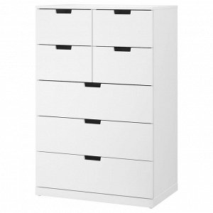 NORDLI, комод с 7 выдвижными ящиками, белый, 80x122 см