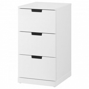 NORDLI, комод с 3 выдвижными ящиками, белый, 40x76 см