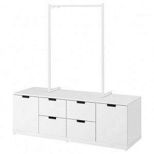 NORDLI, комод с 6 выдвижными ящиками, белый, 160x169 см