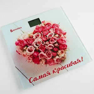 Весы 150кг 26х26см электронные напольные ВАСИЛИСА ВА-4006 "Самая красивая розы"