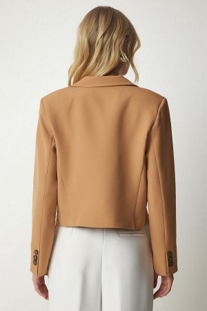 Женский бисквитный двубортный пиджак с воротником WF00049