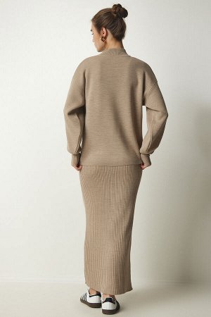 Женское вельветовое платье-свитер из норки KG00006