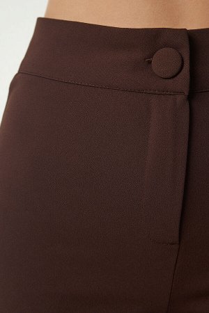 Женские коричневые брюки-клеш MS00012