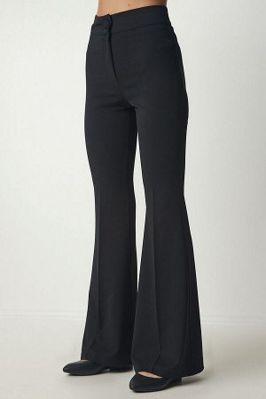 Женские черные брюки-клеш MS00012