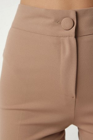 Женские бежевые брюки-клеш MS00012