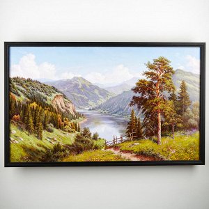 Картина "Горная долина" в рамке 60х100см, цвет черный ПИ26