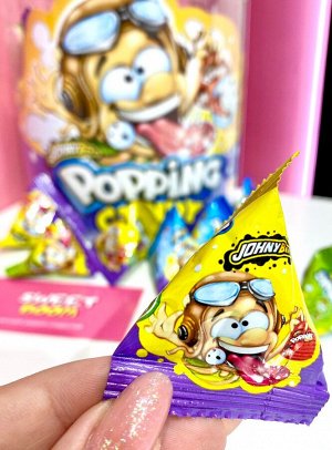 Взрывная карамель со вкусами клубника, яблоко или синяя малина Johny Bee Popping Candy Джони Би Летчик 1ШТ 3 гр