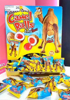 Жевательная резинка со вкусом клубники Fini Camel Balls Жвачка Фини &quot;Камел Боллс&quot; с начинкой внутри 6 гр