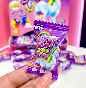 Леденцовая карамель Fini Unicorn Balls / Конфета Фини "Шар Единорога" с порошковой начинкой внутри 5 гр