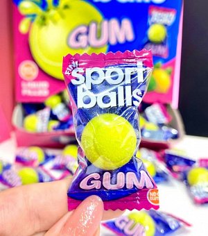 Жевательная резинка с лимонной начинкой Fini Tennis Balls / Жвачка Фини Теннис Боллс в форме теннисного мячика с начинкой внутри 5 гр