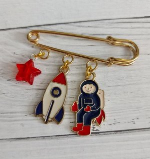 Булавка с подвесками "Космос", 7см
