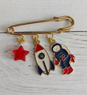 Булавка с подвесками "Космос", 7см