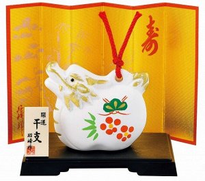 MATSUMOTO - фигурка белого дракона с ширмой, с колокольчиком