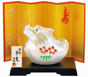 MATSUMOTO - фигурка белого дракона с камушками и ширмой