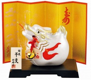 MATSUMOTO - фигурка белого дракона со стрелой и ширмой