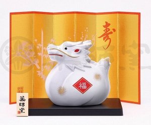 MATSUMOTO - фигурка белого дракона с иероглифом и ширмой