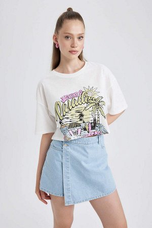 Футболка Cool Oversize из 100% хлопка с короткими рукавами и принтом