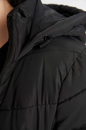 Водоотталкивающая куртка-пуховик приталенного кроя с капюшоном DeFactoFit