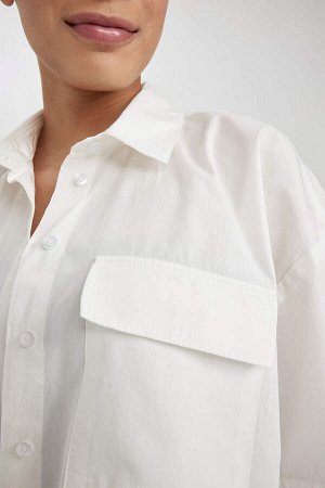 Классная рубашка оверсайз с короткими рукавами из 100% хлопка