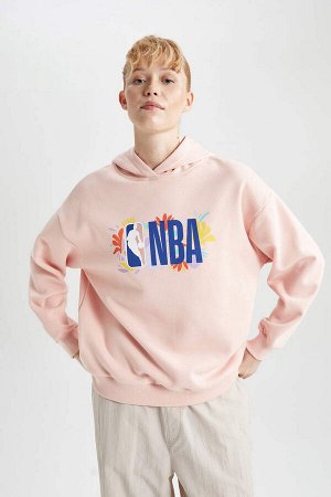 DeFactoFit Толстовка Oversize с капюшоном и надписью NBA Oversize