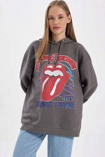 Толстовка оверсайз с капюшоном Cool Rolling Stones