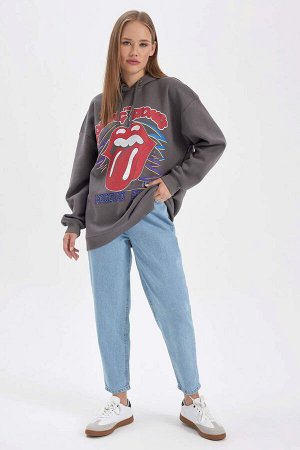 DEFACTO Толстовка оверсайз с капюшоном Cool Rolling Stones